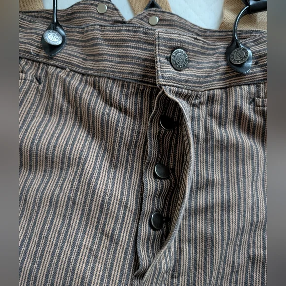 Wah Maker Men's Size 36 Canvas Duckin Frontier Western Vintage Pants suspenders